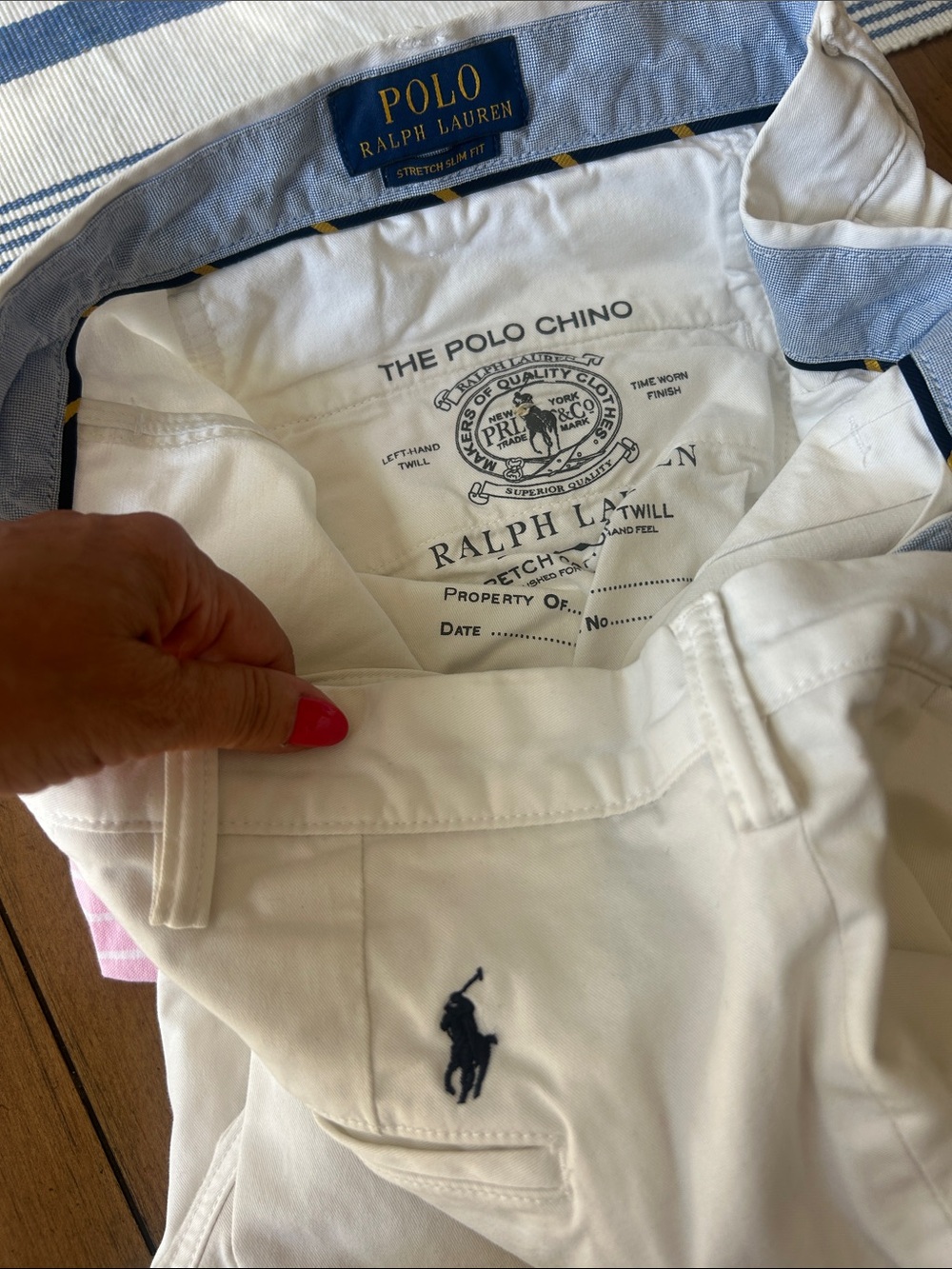 Ralph Lauren White Polo Chino Straight-Leg 40/30